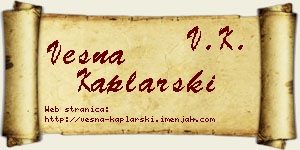Vesna Kaplarski vizit kartica